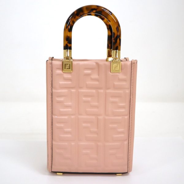 2000207256600013 2 Fendi Mini Sunshine Shopper Baby Pink