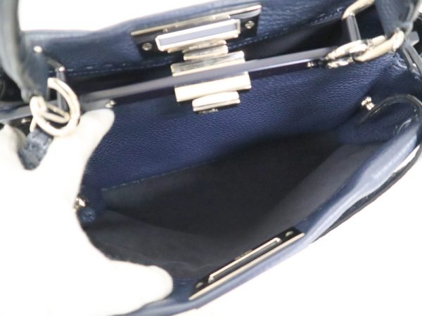 2000208256300049 7 Fendi Peekaboo Selleria 2WAY Bag Blue Leather