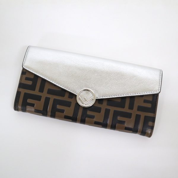 2000210256000007 1 Fendi Continental BifLong Wallet Zucca Brown