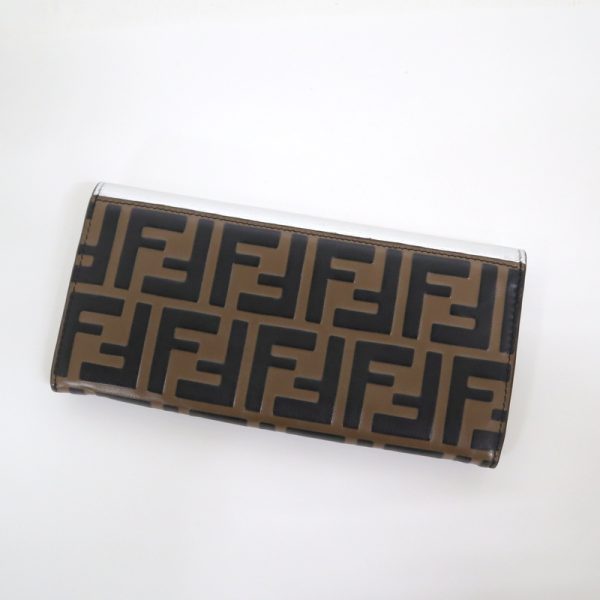 2000210256000007 2 Fendi Continental BifLong Wallet Zucca Brown