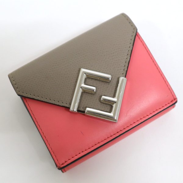 2000210256600010 1 Fendi tri fwallet FF Diamond Pink Brown