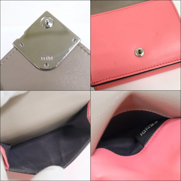 2000210256600010 5 Fendi tri fwallet FF Diamond Pink Brown