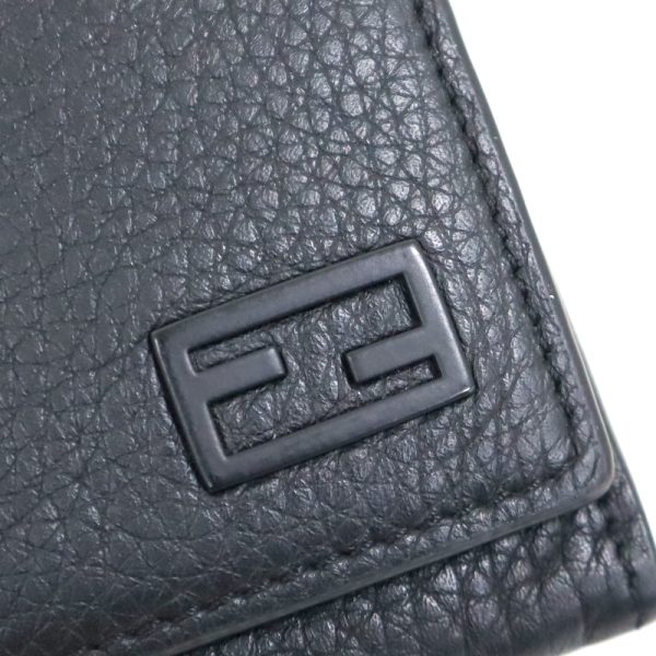 2000210256600011 3 Fendi bi flong wallet black metal fittings