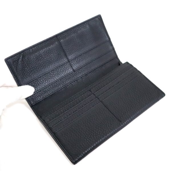 2000210256600011 6 Fendi bi flong wallet black metal fittings