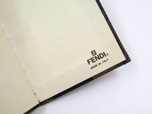 2000217255700033 7 Fendi Pecan Pattern Agenda Mini Notebook Black Brown