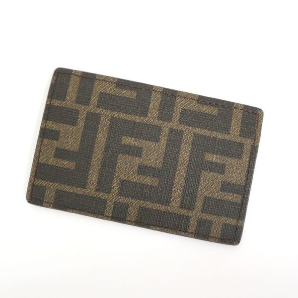 2000217256500033 2 Fendi Card Case Zucca Pattern Brown Black