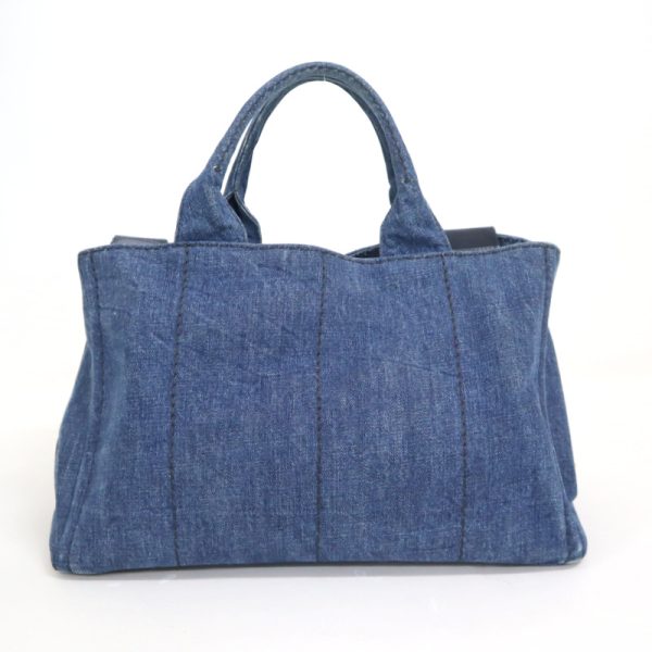 2000231255300035 2 Prada Canapa Tote 2Way Bag Blue Denim Shoulder Bag Handbag