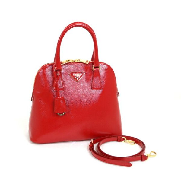 2000231256300041 1 Prada Saffiano 2WAY handbag patent Rosso