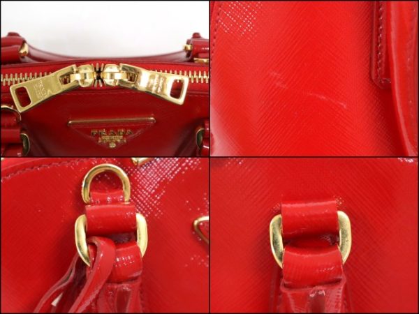 2000231256300041 7 Prada Saffiano 2WAY handbag patent Rosso