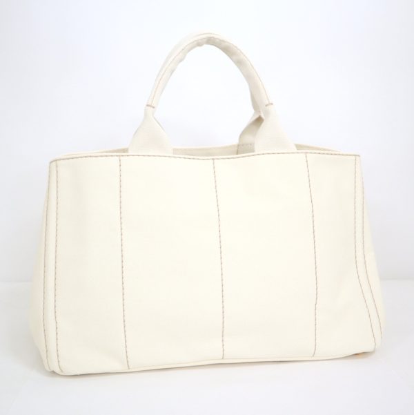 2000232255900027 2 Prada Canapa Tote Handbag White