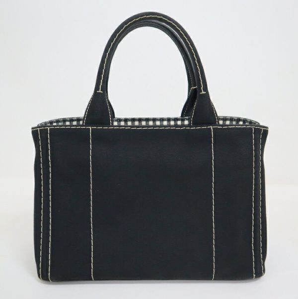 2000232256500076 2 Prada Canapa Tote Gingham Check Black