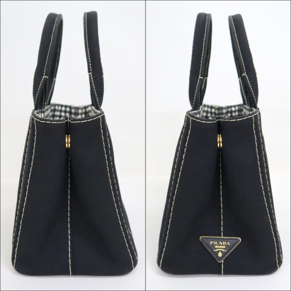 2000232256500076 3 Prada Canapa Tote Gingham Check Black