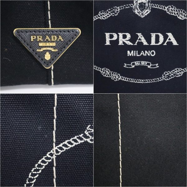 2000232256500076 4 Prada Canapa Tote Gingham Check Black