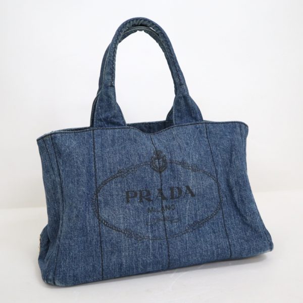 2000232256500093 1 Prada Canapa Tote Bag Denim Blue