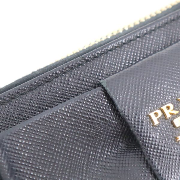 2000234255300026 5 Prada Ribbon Long Wallet Saffiano Black