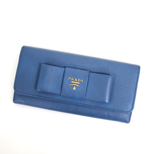 2000234256100042 1 Prada biflong wallet ribbon saffiano blue 1MH132