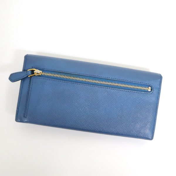 2000234256100042 2 Prada biflong wallet ribbon saffiano blue 1MH132