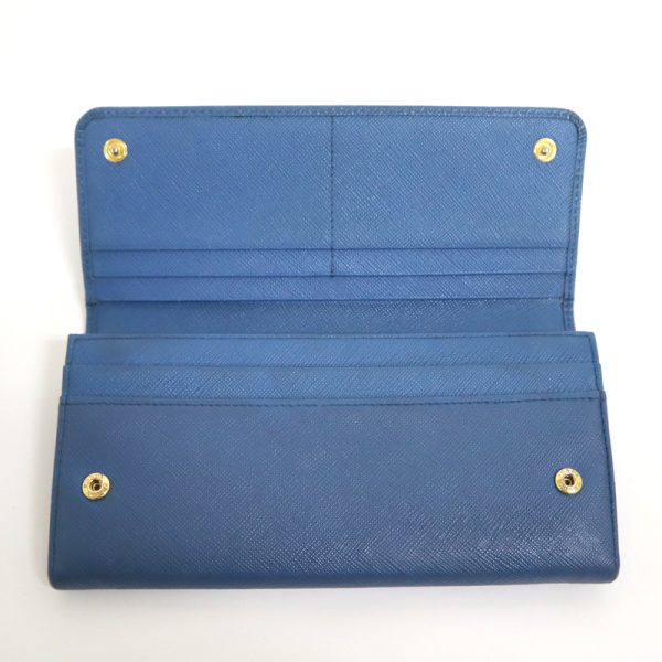 2000234256100042 4 Prada biflong wallet ribbon saffiano blue 1MH132