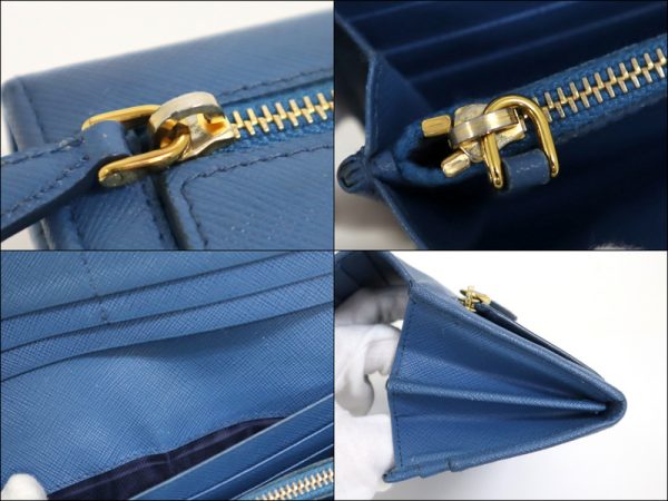 2000234256100042 8 Prada biflong wallet ribbon saffiano blue 1MH132