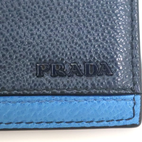 2000234256100044 3 Prada Wallet Money Clip Saffiano Blue