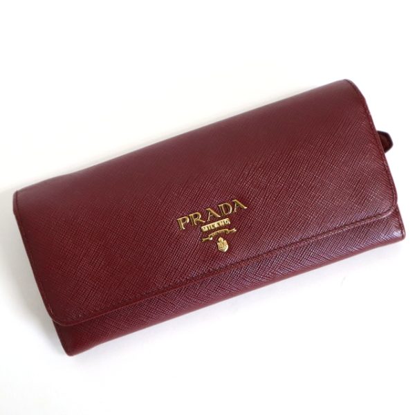 2000234256500032 1 Prada Saffiano bi flong wallet red