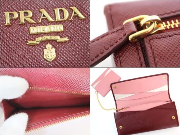 2000234256500032 5 Prada Saffiano bi flong wallet red