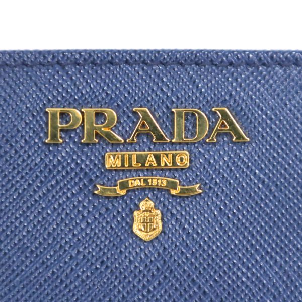 2000234256600028 8 Prada Saffiano Metal Wallet Blue