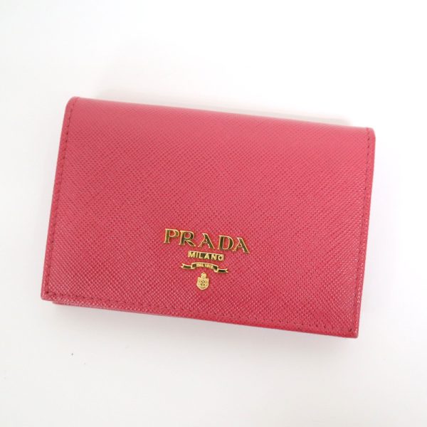 2000237256500012 1 Prada card case Saffiano pink