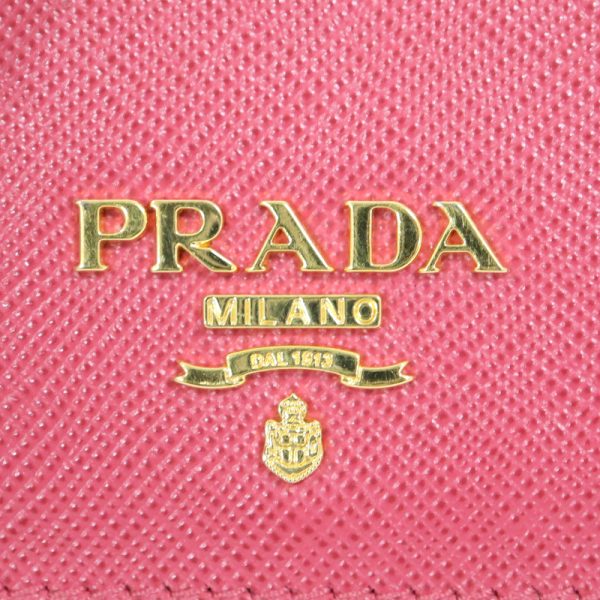 2000237256500012 6 Prada card case Saffiano pink