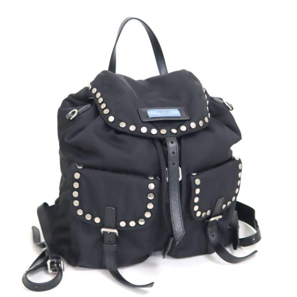 2000241255500059 1 Prada backpack studded nylon black