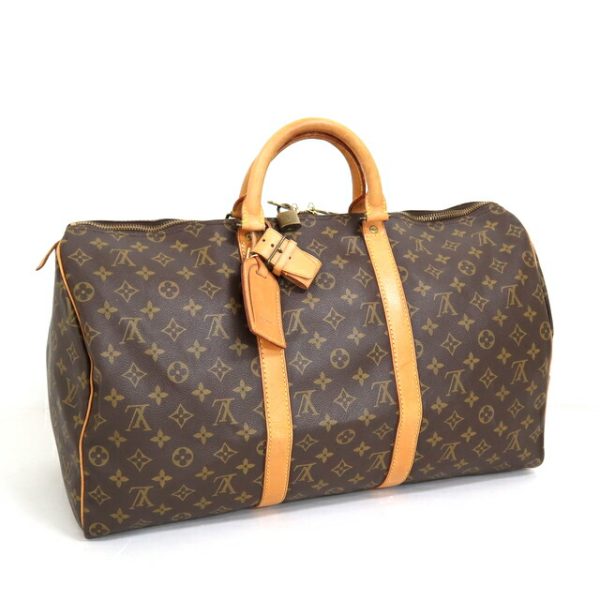 2000345255900044 1 Louis Vuitton Keepall 50 Bag Monogram Brown