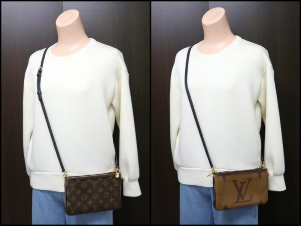 2000773256000217 9 Louis Vuitton Pochette Double Zip Shoulder Bag Monogram Reverse