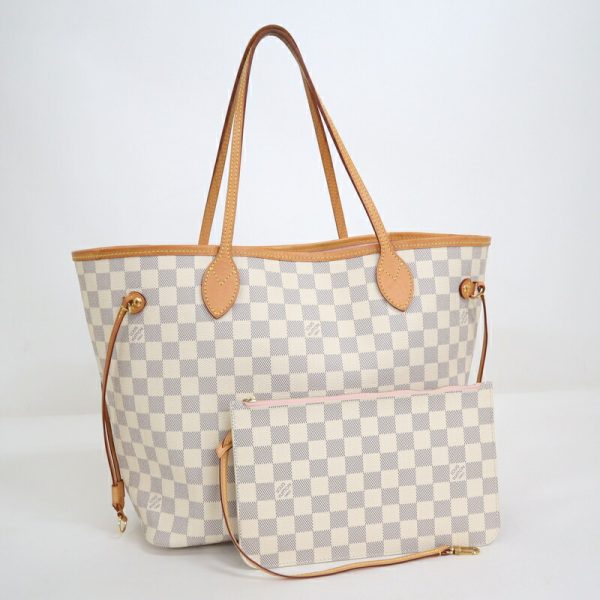 2000773256500611 1 Louis Vuitton Neverfull MM Tote Azur Rose Ballerine White