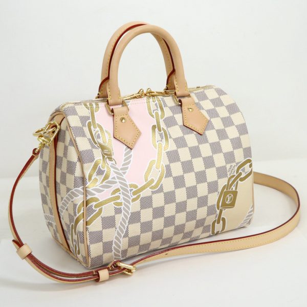 2000803255300062 1 Louis Vuitton Nautical Speedy Bandouliere 25 Damier Azur White