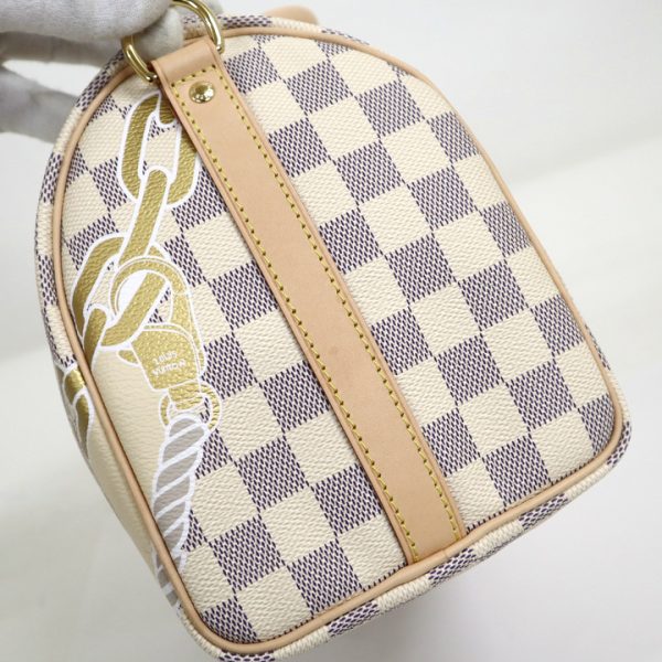 2000803255300062 4 Louis Vuitton Nautical Speedy Bandouliere 25 Damier Azur White