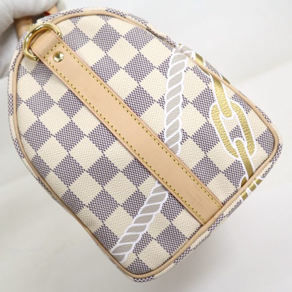 2000803255300062 5 Louis Vuitton Nautical Speedy Bandouliere 25 Damier Azur White