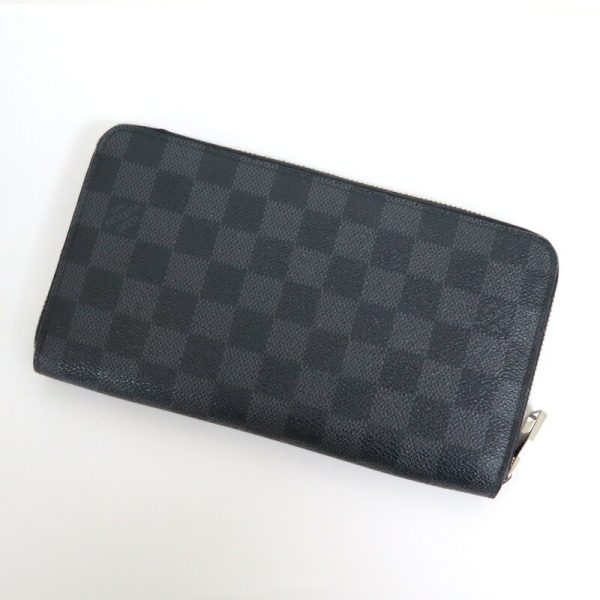 2001017255300223 2 Louis Vuitton Zippy Organizer Long Wallet Damier Graphite Black