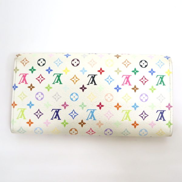 2001017255500291 2 Louis Vuitton Portefeuille Sarah Wallet Multicolor White