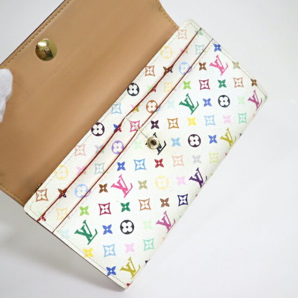 2001017255500291 7 Louis Vuitton Portefeuille Sarah Wallet Multicolor White