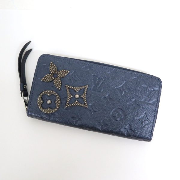 2001017255500305 1 Louis Vuitton Empreinte Zippy Wallet M62069 Metal Flower Blue