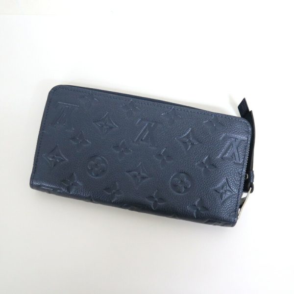 2001017255500305 2 Louis Vuitton Empreinte Zippy Wallet M62069 Metal Flower Blue