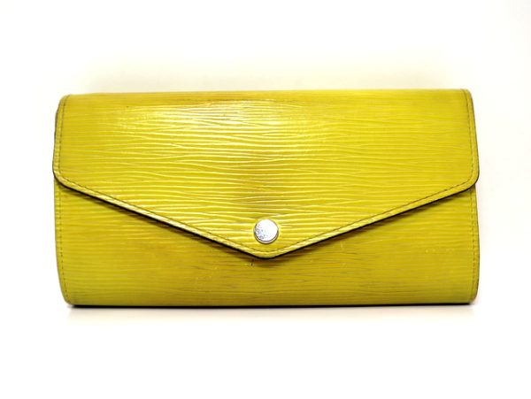 2001017255900028 1 Louis Vuitton Epi Portefeuille Sara Pistache BifLong Wallet Yellow