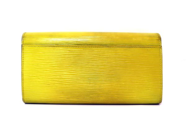 2001017255900028 2 Louis Vuitton Epi Portefeuille Sara Pistache BifLong Wallet Yellow