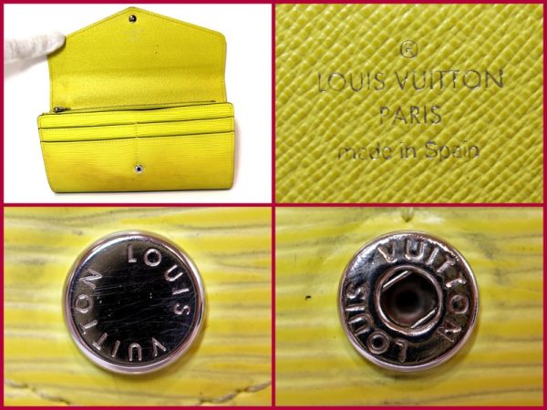 2001017255900028 5 Louis Vuitton Epi Portefeuille Sara Pistache BifLong Wallet Yellow