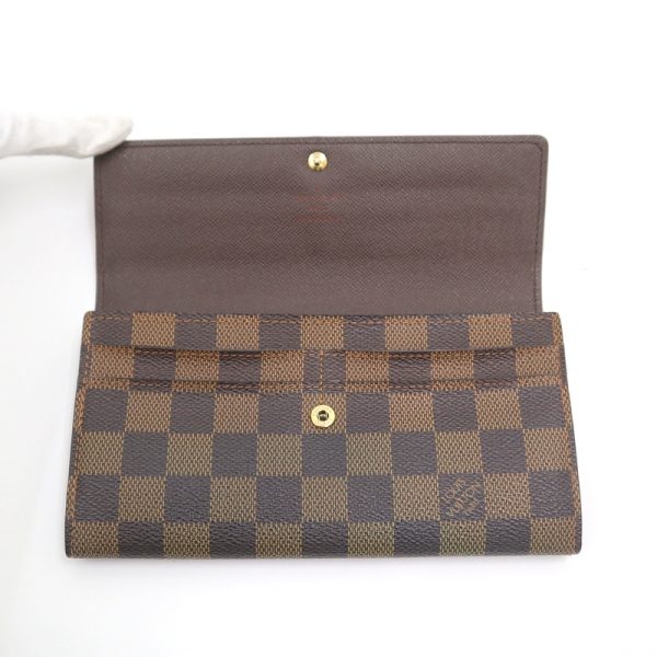 2001017255900124 4 Louis Vuitton Portefeuille Sara BifLong Wallet Damier Ebene Brown