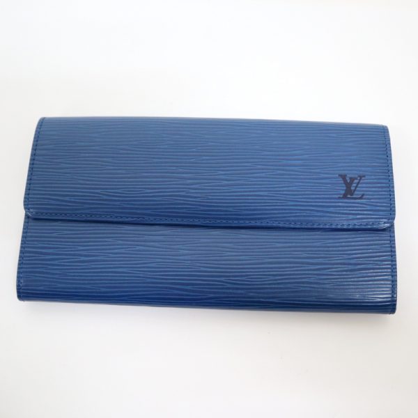 2001017256300201 1 Louis Vuitton Pochette Porte Mone Long Wallet Epi Toledo Blue Epi