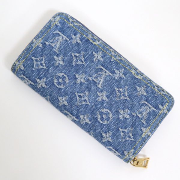 2001017256300230 2 Louis Vuitton Zippy Wallet Monogram Denim Blue