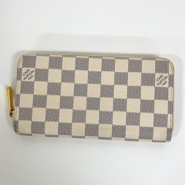 2001017256500751 1 Louis Vuitton Zippy Wallet Long Wallet Damier Azur White