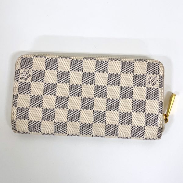 2001017256500751 2 Louis Vuitton Zippy Wallet Long Wallet Damier Azur White