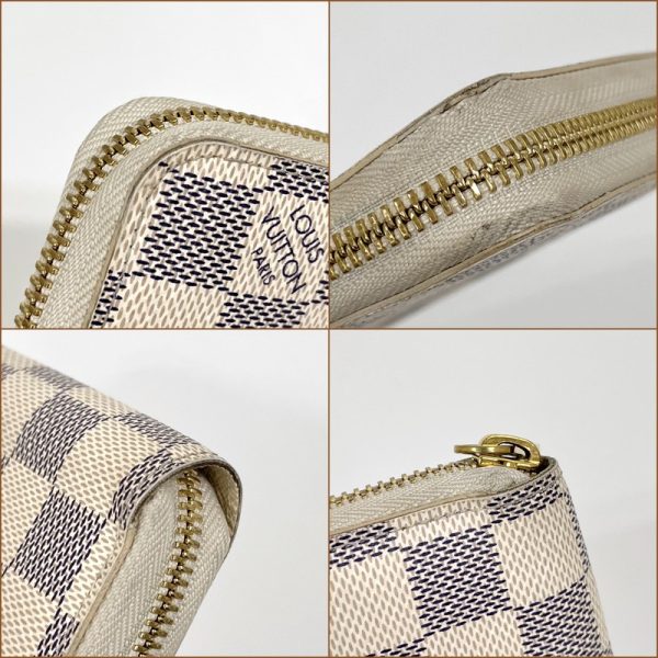 2001017256500751 4 Louis Vuitton Zippy Wallet Long Wallet Damier Azur White